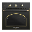 Rustikales Einbaupaket Hausberg HB-8055RST Backofen, 57 l, Leistung 2000 W, Hausberg HB-575RST Einbaukochfeld, 4 Brenner, Gas, 60 cm, Hausberg HB-1505RST Dekorative Dunstabzugshaube, Absorptionsleistung 450 m3/h, 1 Motor, 60 cm Edelstahl, Rustikales Schwarz