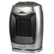 HAUSBERG HB-8300 Keramik-Heizlüfter, 1500 W, regelbarer Thermostat, 2 Geschwindigkeiten, Ventilatorfunktion, Absturzsicherung, geräuschlos, Tragegriff, silber