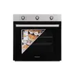 Einbaubackofen Hausberg HB-8053IN, Elektrisch, Leistung 2225 W, 71 l, 6 Funktionen, Umluft, Timer, Klasse A, Schwarz/Edelstahl