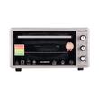 HAUSBERG HB-8015 Elektrischer Umluftofen, 1800 W, Doppelglas, 48 l, Innenbeleuchtung, Timer, 5 Garprogramme, regelbarer Thermostat 250 Grad, Edelstahl/Schwarz
