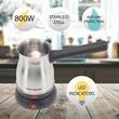 Hausberg HB-3815IN elektrischer Kaffeekessel, Leistung 800 W, Fassungsvermögen 500 ml, Edelstahl
