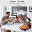 HAUSBERG HB-675RS XL pizza oven with stone baking surface, thermoregulator up to 405° C, Red