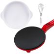 Hausberg HB-9910RS Pfannkuchengrill, kompaktes Design, Antihaftbeschichtung, rot