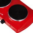 Hausberg HB-520RS Elektrokochfeld, 2500 W, ausgestattet mit 2 Temperaturtasten, rot