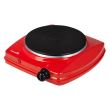 Hausberg HB-519RS Elektrokochfeld, Rot, 1 Brenner, Leistung 1500W, Thermostat