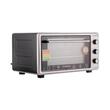 HAUSBERG HB-8015 Elektrischer Umluftofen, 1800 W, Doppelglas, 48 l, Innenbeleuchtung, Timer, 5 Garprogramme, regelbarer Thermostat 250 Grad, Edelstahl/Schwarz