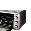 HAUSBERG HB-8015 Elektrischer Umluftofen, 1800 W, Doppelglas, 48 l, Innenbeleuchtung, Timer, 5 Garprogramme, regelbarer Thermostat 250 Grad, Edelstahl/Schwarz