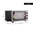 HAUSBERG HB-8015 Elektrischer Umluftofen, 1800 W, Doppelglas, 48 l, Innenbeleuchtung, Timer, 5 Garprogramme, regelbarer Thermostat 250 Grad, Edelstahl/Schwarz