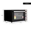 Hausberg HB-8020 Elektrobackofen, 70l Fassungsvermögen, Turbolüfter, Innenbeleuchtung, Doppelglas, Schwarz