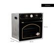Einbaubackofen Hausberg HB-8055RST, Elektrisch, Leistung 2000 W, 57 l, 4 Funktionen, Umluft, Timer, Klasse A, Schwarz/Gold