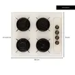 Plaque de cuisson encastrable rustique Hausberg HB-570, 4 feux, gaz, 60 cm, beige