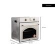 Hausberg HB8050RST rustikaler Einbaubackofen, 57L, Leistung 2000W, Farbe rustikales Beige