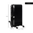 Elektrischer Ölheizer HAUSBERG HB-8915, 3 Geschwindigkeiten, 800-1200-2000 W, 9 Elemente 110 mm x 580 mm, regelbarer Thermostat, Griff und Räder für einfaches Bewegen, Betriebslichtanzeige, schwarz