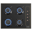 Rustikales Einbaupaket Hausberg HB-8055RST Backofen, 57 l, Leistung 2000 W, Hausberg HB-575RST Einbaukochfeld, 4 Brenner, Gas, 60 cm, Hausberg HB-1505RST Dekorative Dunstabzugshaube, Absorptionsleistung 450 m3/h, 1 Motor, 60 cm Edelstahl, Rustikales Schwarz