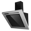 Hotte décorative encastrable Hausberg HB-1255, puissance d&#39;aspiration 650 m3/h, 1 moteur, 60 cm, filtre aluminium, noir/argent