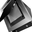 Hotte décorative encastrable Hausberg HB-1255, puissance d&#39;aspiration 650 m3/h, 1 moteur, 60 cm, filtre aluminium, noir/argent