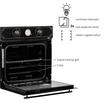 Einbaubackofen Hausberg HB-8055RST, Elektrisch, Leistung 2000 W, 57 l, 4 Funktionen, Umluft, Timer, Klasse A, Schwarz/Gold