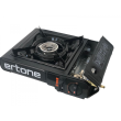 Ertone ERT-MN232 Tragbarer 2-in-1-Campingkocher, Für Sprüh- und Standardflaschen, 2,2 kW, Piezozündung, Schwarz
