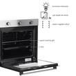 Hausberg HB-8053IN Einbau-Elektrobackofen-Paket, Klasse A, 71 l, 2225 W, Schwarz/Edelstahl, HB-556IN Einbaukochfeld, Gas, 4 Brenner, Gusseisengrill, HB-1285IN Teleskop-Einbauhaube, Absorptionsleistung 420 m³/h, 2 Motoren, 60 cm, Weiß