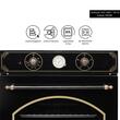 Einbaubackofen Hausberg HB-8055RST, Elektrisch, Leistung 2000 W, 57 l, 4 Funktionen, Umluft, Timer, Klasse A, Schwarz/Gold