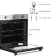 Einbaubackofen Hausberg HB-8053IN, Elektrisch, Leistung 2225 W, 71 l, 6 Funktionen, Umluft, Timer, Klasse A, Schwarz/Edelstahl