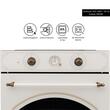 Hausberg HB8050RST rustikaler Einbaubackofen, 57L, Leistung 2000W, Farbe rustikales Beige