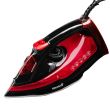 Hausberg HB-7840RS Bügeleisen, Keramik, selbstreinigend, Anti-Kalk, 300 ml, 2400-2800 W, Schwarz/Rot