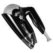 Hausberg HB25NG Haartrockner mit Luftstromkonzentrator, 1400 W, klappbarer Griff, Schwarz