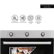 Einbaubackofen Hausberg HB-8053IN, Elektrisch, Leistung 2225 W, 71 l, 6 Funktionen, Umluft, Timer, Klasse A, Schwarz/Edelstahl