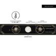 Einbaubackofen Hausberg HB-8055RST, Elektrisch, Leistung 2000 W, 57 l, 4 Funktionen, Umluft, Timer, Klasse A, Schwarz/Gold