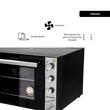 Hausberg HB-8020 Elektrobackofen, 70l Fassungsvermögen, Turbolüfter, Innenbeleuchtung, Doppelglas, Schwarz