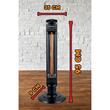 Hausberg HB-8561NG tower type electric radiator, 1000W, 2 temperature levels, carbon fiber tube, safety for overturning, oscillation, transport handle, Black