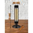 Hausberg HB-8565NG electric radiator, 1000W, 2 heating levels, carbon fiber tube, IP24 protection, mechanical thermostat, metal housing