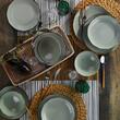 Color-X table service, 24 pieces, 6 people, porcelain, green, kutahya porcelain