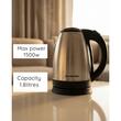 Bouilloire Hausberg HB-3615 en acier inoxydable, 1500 W, 1,8 L, support rotatif, système de protection