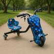 Drift Elektrodreirad HAUSBERG KIDS HB-KD05BL, 8 Zoll, Geschwindigkeit 15 km/h, Reichweite 10-15 km, 250 W Motor, Blau