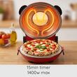 HAUSBERG HB-675RS XL pizza oven with stone baking surface, thermoregulator up to 405° C, Red