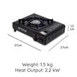 Portable 2 in 1 camping stove Ertone ERT-MN232, For spray and standard bottles, 2.2 kW, Piezo ignition, Black