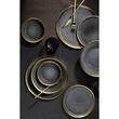 Kutahya Porselen Forza 16-piece dinner set for 4 people in Black and Gold Porcelain