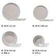 FORZA table service, 24 pieces, 6 people, porcelain, cream, Kutahya Porselen