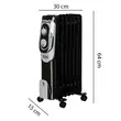 Hausberg HB-8900NG Elektroheizung, 1500 W, 7 Elemente, 3 Leistungsstufen, regelbarer Thermostat