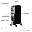 Hausberg HB-8900NG Elektroheizung, 1500 W, 7 Elemente, 3 Leistungsstufen, regelbarer Thermostat