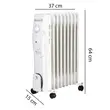 Electric heater Hausberg HB-8910AB, 2000 W, 9 elements, 3 power levels, adjustable thermostat, White