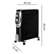 Hausberg HB-8930NG Elektroheizung, 2500 W, 13 Elemente, 3 Leistungsstufen, regelbarer Thermostat, Schwarz