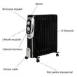 Hausberg HB-8930NG Elektroheizung, 2500 W, 13 Elemente, 3 Leistungsstufen, regelbarer Thermostat, Schwarz