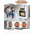 Ensemble cuisinière à gaz GPL (bouteille) Hausberg HB-1010AB, allumage piézoélectrique, 4,2 kW, blanc, horloge à bouteille, 1 m de tuyau de gaz MN2015 et 2 colliers de serrage