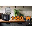 Friteuse HAUSBERG HB-1331NG, 1450 W, 2,5 litres, thermostat réglable 0 - 190 degrés C, filtre amovible en acier inoxydable, panier à huile, protection contre la surchauffe, pieds antidérapants, noir