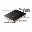 Hausberg HB-1526RZ Induktionskochfeld, Pink, 2000W, Touch-Bedienung, eine Kochzone