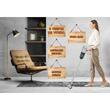 Aspirateur vertical 2 en 1 HAUSBERG HB-2024AB, sans sac, aspiration à sec, 2 vitesses, moteur turbo, 0,7 L, 600-800 W, blanc