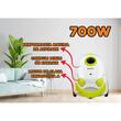 Aspirateur avec sac Hausberg HB2080VR, 700 W, capacité 1,5 L, blanc/vert
